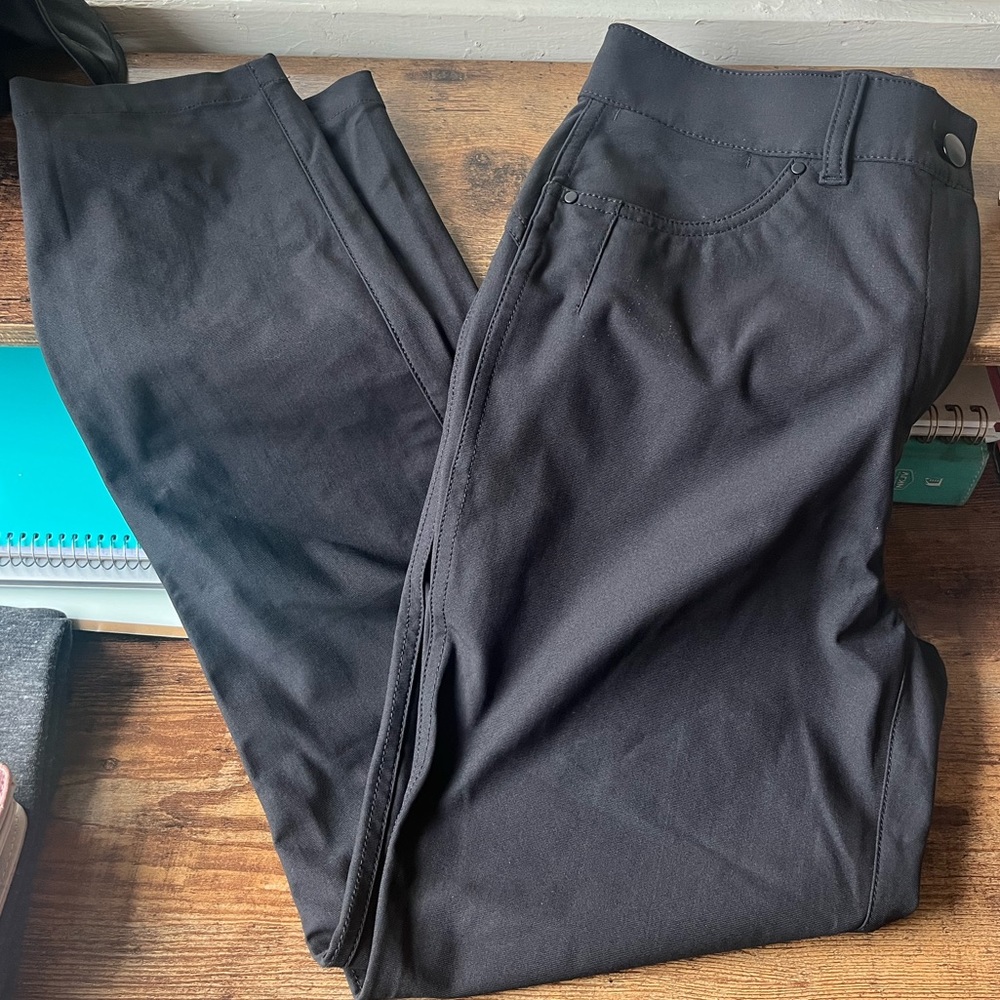Lululemon pants! Great for golfing, walking, working, or anything in between.